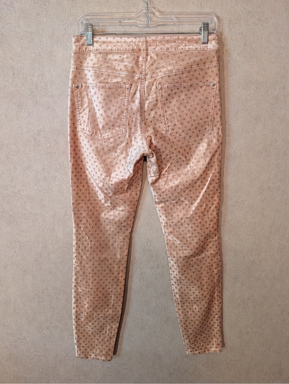 PILCRO pink velvet polkadot skinny jeans sz 27 - Picture 5 of 5
